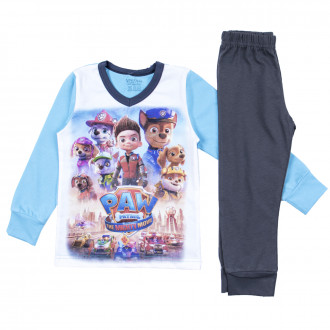 Памучна пижама с анимационен герой в синьо със сиво 1