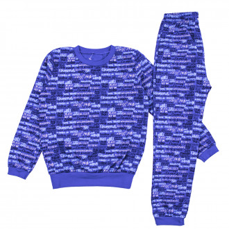 Памучна пижама за момчета "Bronx" в синьо 1