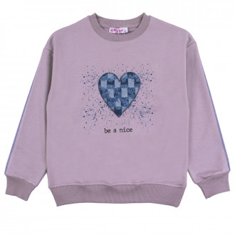 Плътна блуза "Be a nice" в пепел от рози