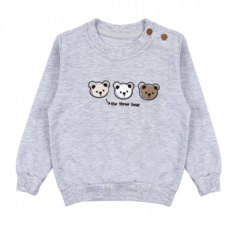 Плътна блуза "The tree bear" в сив меланж
