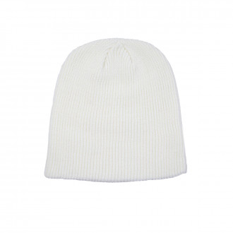 Зимна двупластова шапка от едро плетиво в кремаво