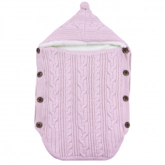 Портбебе от плетиво и пухена подплата в розово