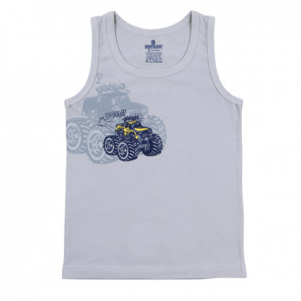 Детски памучен потник в сиво ''Monster truck'' 1