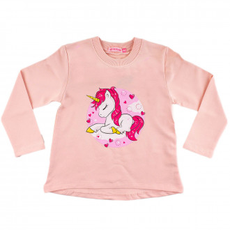 Блуза в цвят пудра за момичета