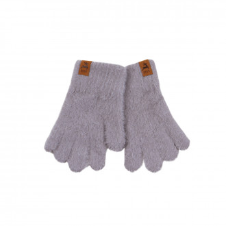 Детски пухени ръкавици в сиво