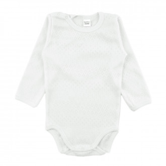 Бебебшко боди от памучен ажур в  екрю