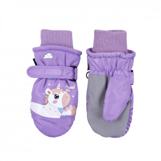 Ръкавици за ски с поларена подплата "Еднорог" в лилаво