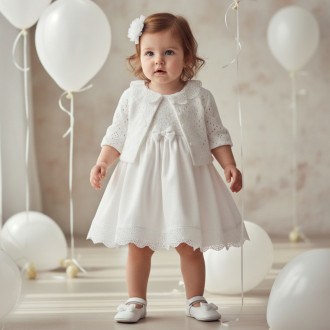 Бебешка рокля с жилетка и аксесоар