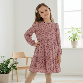 Детска памучна рокля с цветчета