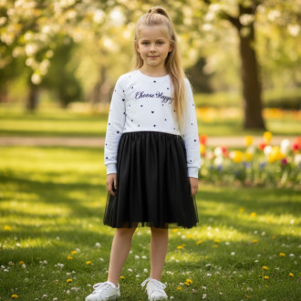 Детска плътна рокля "Choose happy"
