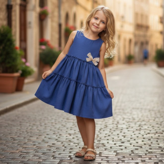 Елегантна детска рокля ''Амая'' с брошка