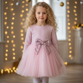 Официална рокля с пайети "Алина" в розово