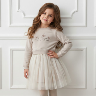 Детска плътна рокля с пеперуди 1