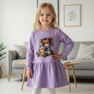 Детска ватирана рокля "Сладка прегръдка" в лилаво