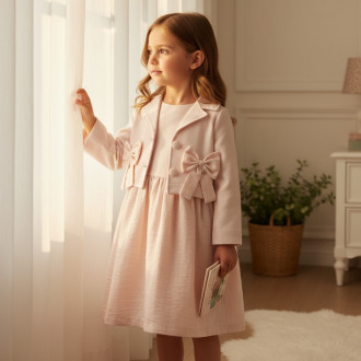 Елегантна официална рокля със сако в бежово