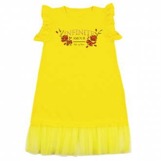 Детска  лятна рокля за момичета в жълто 1