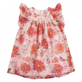 Детска лятна рокля с нежен флорален десен 1