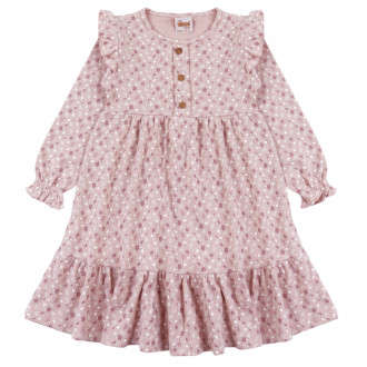 Детска памучна рокля ''Ема'' в опушено розово