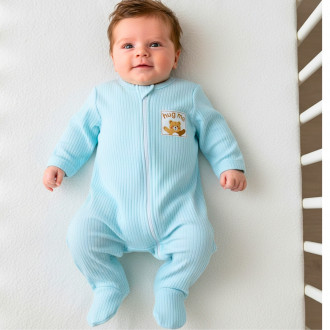 Бебешки ромпър с цип "Hug me" в мента