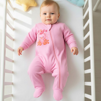 Бебешки памучен ромпър с цип "Chick"