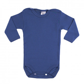 Боди от памучен рипс в цвят деним