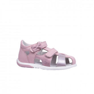 Анатомични сандали с панделка в розово за момичета 1