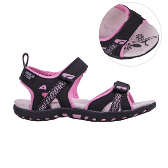 Детски анатомични сандали в черно и розово 1