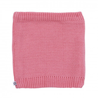 Детски шал-комин от плетиво в корал