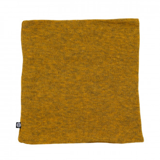 Детски шал-комин от плетиво в меланжирана горчица