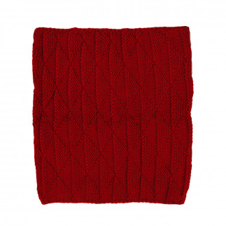 Детски шал-комин от плетиво в червено