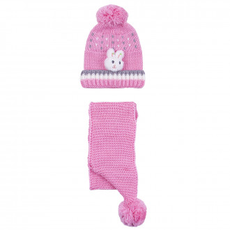 Комплект шал и шапка "Bunny" в розово