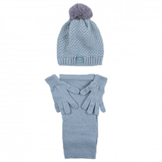 Комплект шал, шапка и ръкавички "Shine" в зелено