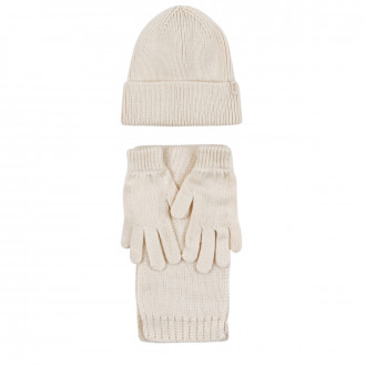 Комплект шал, шапка и ръкавици ''Mellow'' в бежово