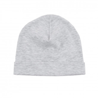 Трикотажна детска шапка в сив меланж
