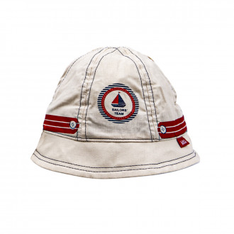 Бебешка лятна шапка "Sailors team" в бежово