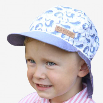 Двулицева лятна шапка с платка на врата