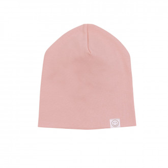 Памучна детска шапка в опушено розово