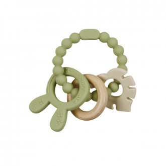 Слиликонова гризалка с бук в зелено