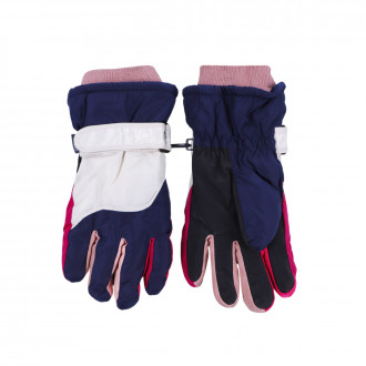 Ръкавици за ски с поларена подплата в тъмносиньо и екрю
