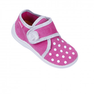 Анатомични текстилни обувки с 3D цветче в розово