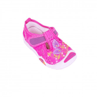 Анатомични текстилни обувки за момичета в розово 1
