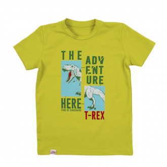Детска тениска "Adventure" в цвят лайм 1