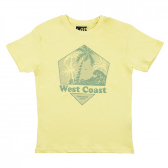 Памучна тениска "West coast" в жълто 1