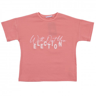 Детска тениска "Election" в цвят корал 1