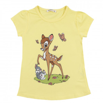 Детска памучна тениска "Deer" в жълто 1