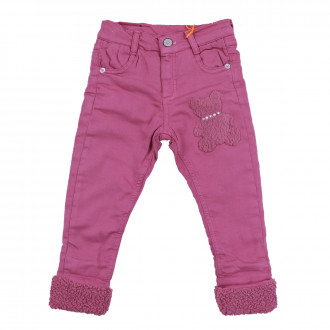 Термо панталон с пухена подплата "Sweet bear" в наситено розово 1