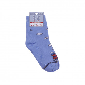 Термочорапи със силиконови стъпки "Train" в синьо