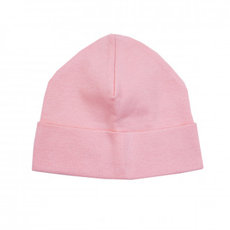 Трикотажна бебешка шапка в бледо розово