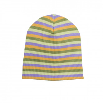 Детска шапка от памучен рипс в многоцветно райе
