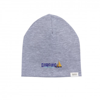 Памучна трикотажна шапка ''Surfing'' в сив меланж